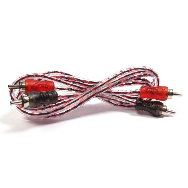 Cabo 2 Rca Automotivo Transparente 1m para Sistemas de Som Estéreo com Conectores Macho de Alta Qualidade Storm Cabo 2 Rca Automotivo Transparente 1m para Áudio Estéreo em Sistemas de Som com Conectores Macho