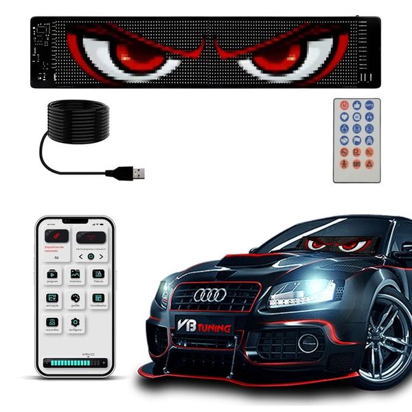Painel LED Flexível SU-BRISA 60x12cm Multicolorido para Parabrisa de Carro de App Transporte AB Mídia Painel LED Flexível SU-BRISA 60x12cm Multicolorido Parabrisa App AB Mídia