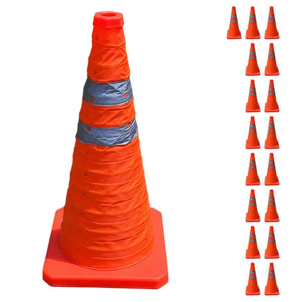 Kit 17 Cones de Sinalização Retráteis SU-CONE1-1 70cm Refletivos Portáteis Laranja Leva Pra Casa Kit 17 Cones de Sinalização Retráteis 70cm Refletivos Laranja Leva Pra Casa