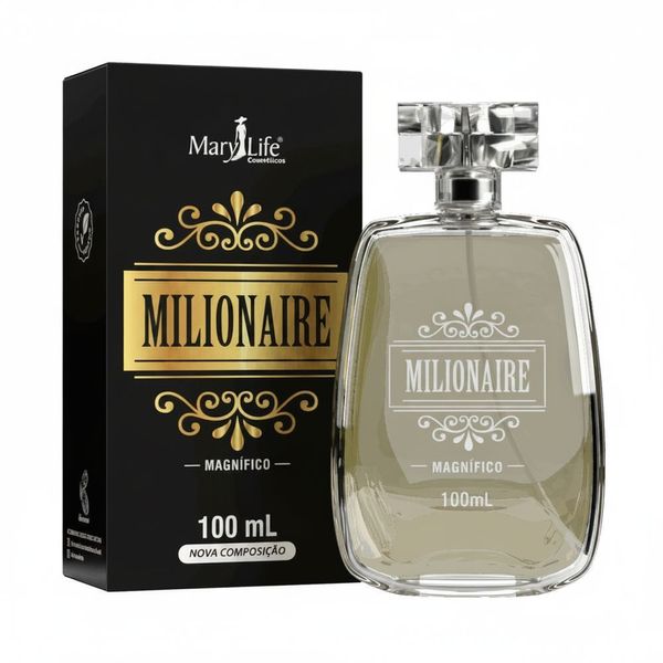 Deo Colônia Masculina Milionaire Fragrância Amadeirada Especiada 100ML Mary Life Deo Colônia Masculina Milionaire Amadeirada Especiada 100ML Mary Life