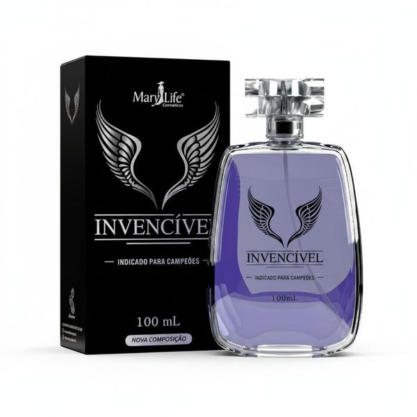 Deo Colônia Masculina Invencível 100ML Alta Fixação Notas Marinhas e Madeiras Mary Life Deo Colônia Masculina Invencível 100ML Notas Marinhas Mary Life