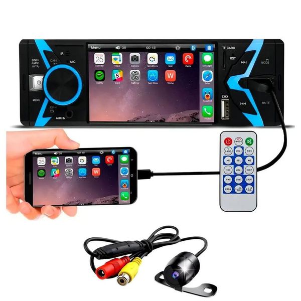 Rádio MP5 Automotivo 1 DIN Tela Touch Espelhamento Bluetooth com Câmera de Ré Modelo 638-N41 FP Imports Rádio MP5 Automotivo 1 DIN Tela Touch Bluetooth com Câmera de Ré Modelo 638-N41 FP Imports