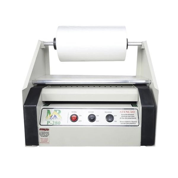 Plastificadora P280 com Suporte Bobina BOPP Fosco 24cm 4 Cilindros 220V MR Máquinas Plastificadora P280 Bobina BOPP Fosco 24cm 4 Cilindros 220V MR Máquinas