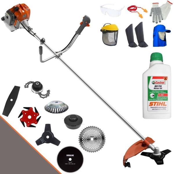 Roçadeira a Gasolina RL430ACN-TK 43CC 1,7HP 8 em 1 com EPI e Óleo 2T Stihl Tekna Roçadeira a Gasolina RL430ACN-TK 43CC 1,7HP 8 em 1 com EPI Tekna