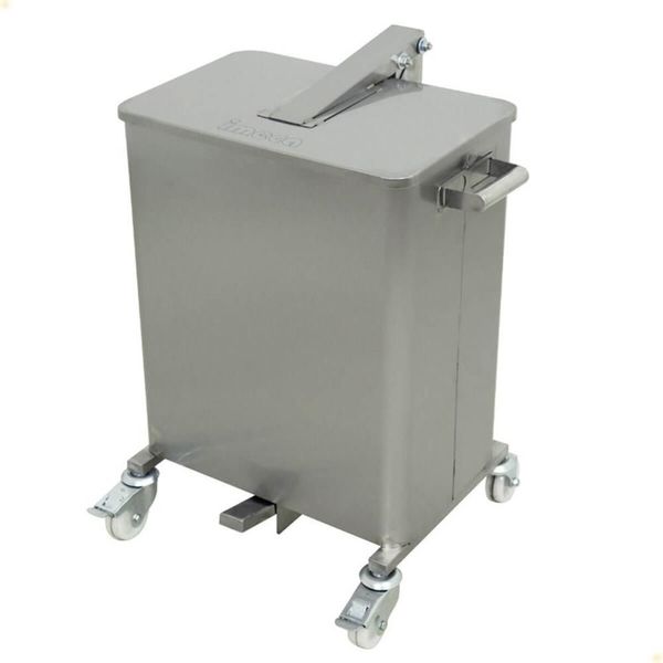 Lixeira Industrial 7494 75L com Tampa Pedal 4 Rodízios 2 Travas e Alças Laterais Inox Imeca Lixeira Industrial 7494 75L Tampa Pedal 4 Rodízios Inox Imeca