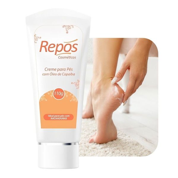Creme Hidratante para Pés com Óleo de Copaíba Rachaduras 110G Branco Repos Creme Hidratante para Pés Rachaduras Óleo de Copaíba 110G Repos