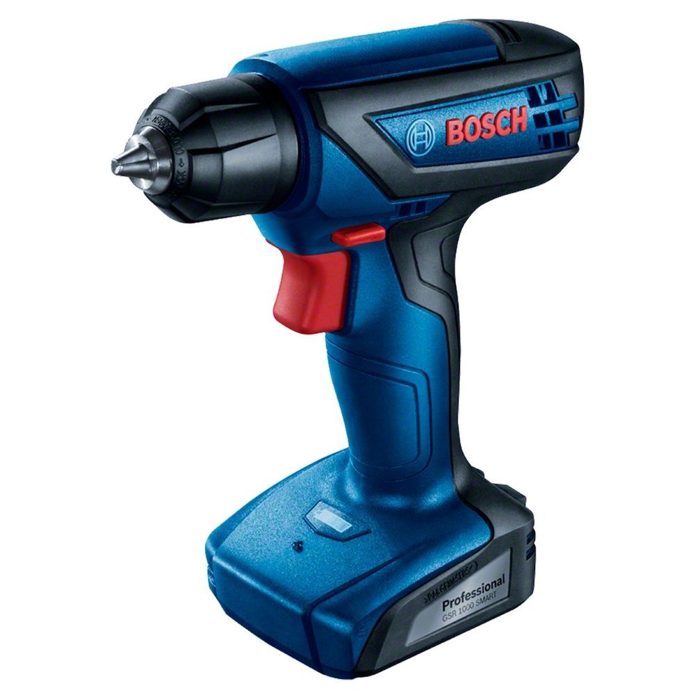 Parafusadeira Furadeira Bosch para Uso Profissional Gsr 1000 Smart com Bateria Íons de Lítio 10mm 700 RPM Azul 12V