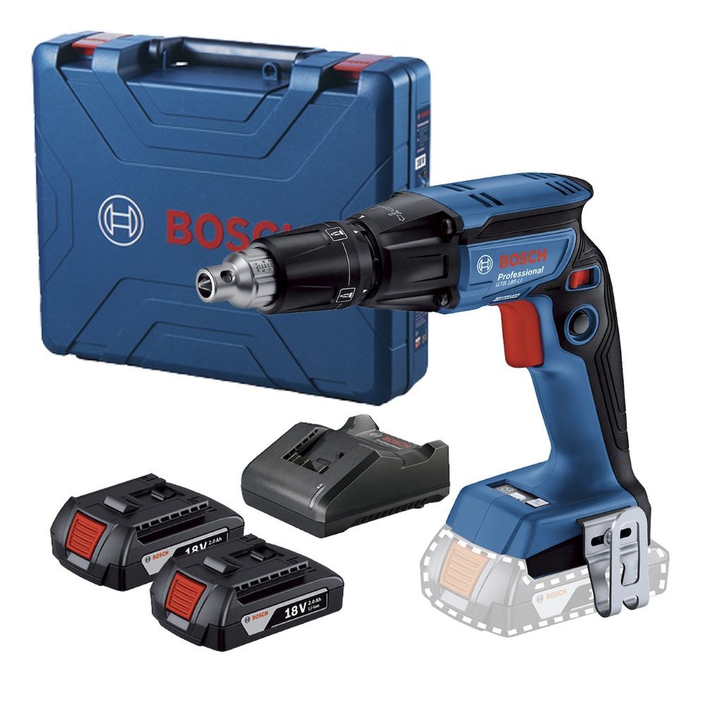 Parafusadeira Bosch para Drywall GTB 185-LI com 2 Baterias e Maleta 18V Amarelo Bivolt