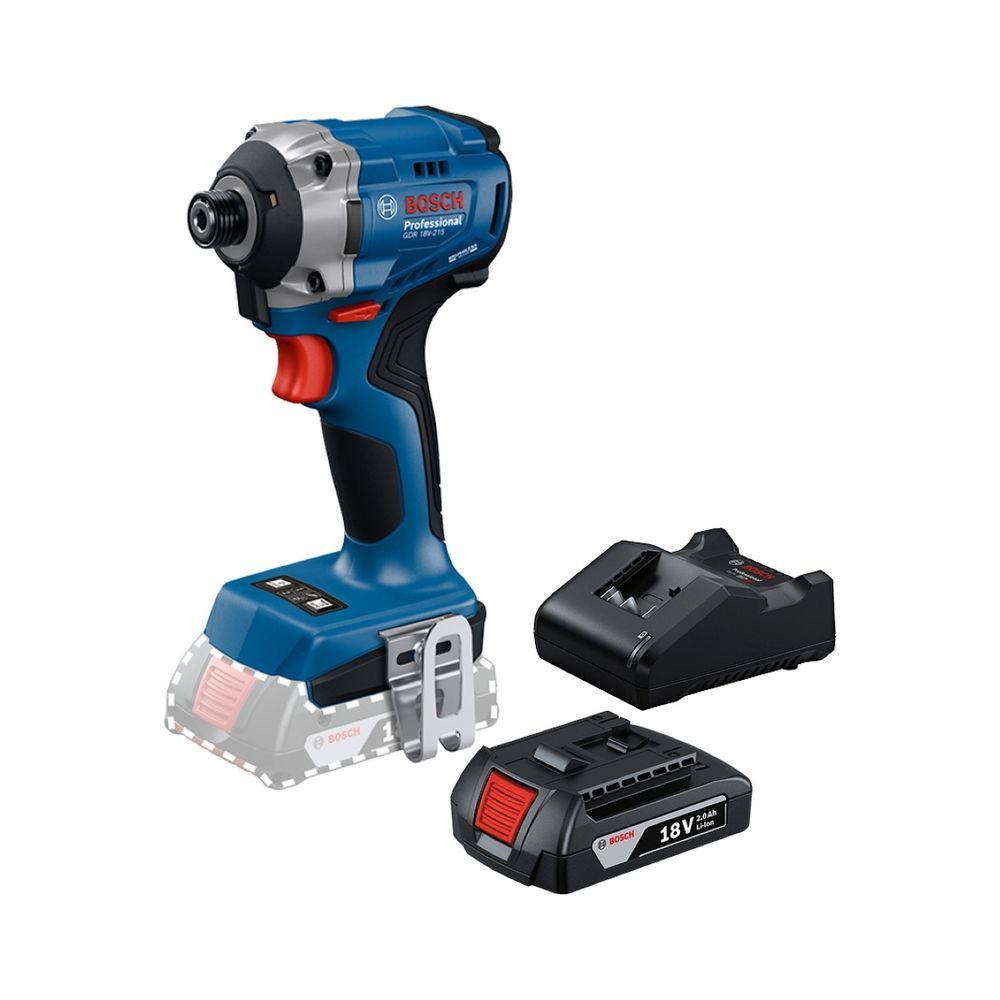 Parafusadeira de Impacto Bosch para Uso Profissional GDR 18V-215 com 2 Baterias e Maleta 500W Azul 18V