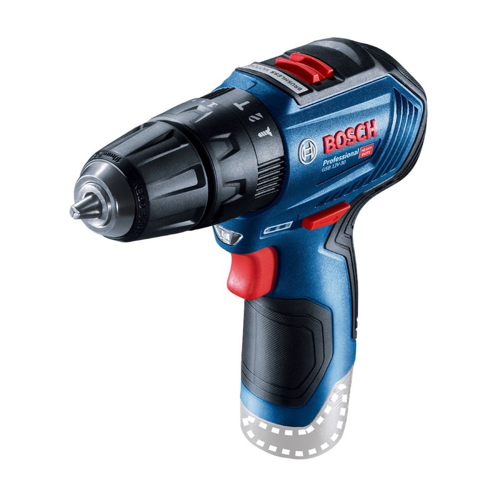 Parafusadeira Furadeira Bosch para Uso Profissional GSB 12V-30 com Função Impacto e Luz LED 1300 RPM Amarelo 12V