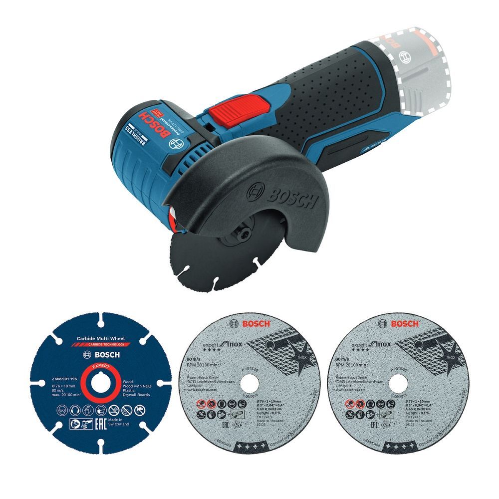 Multicortadora Gws 12V-76 com Motor Brushless e Design Compacto para Corte Preciso em Espaços Apertados Cinza Bosch