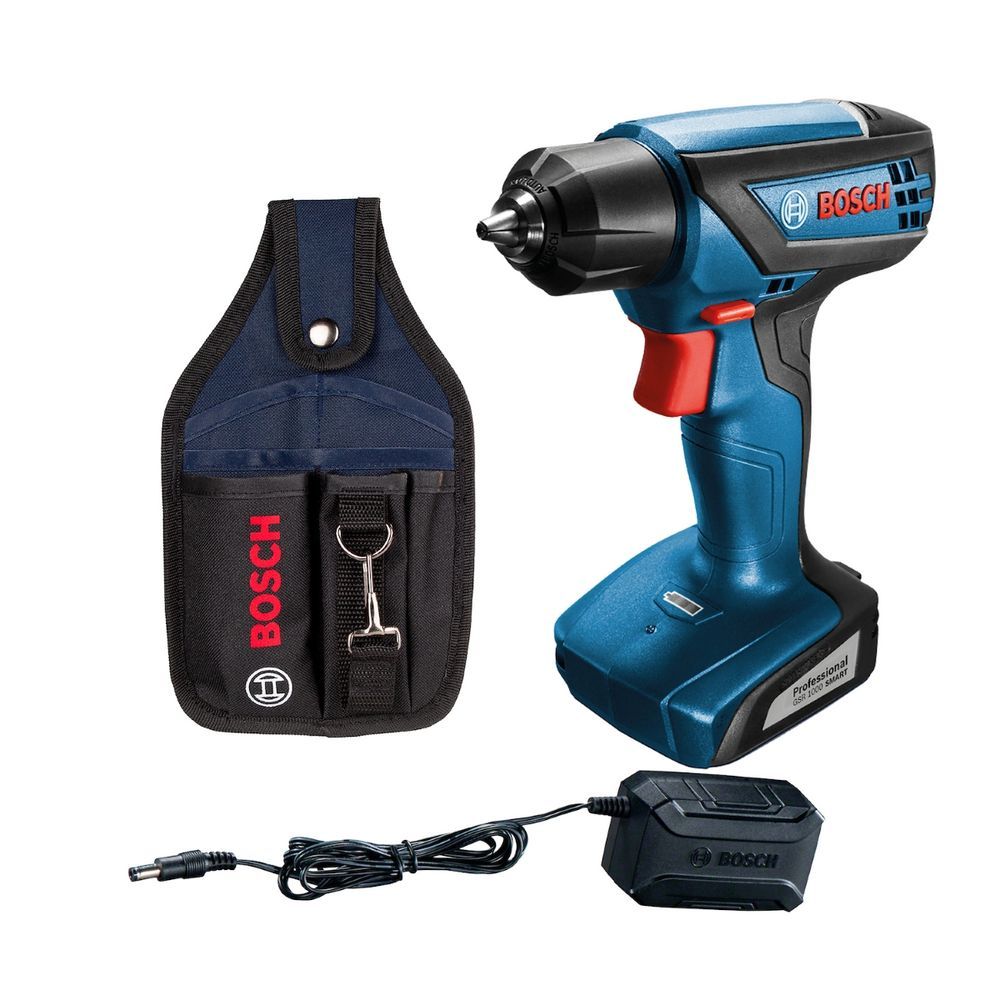 Parafusadeira Furadeira Bosch para Uso Profissional Gsr 1000 Smart com Carregador 120W Azul 12V
