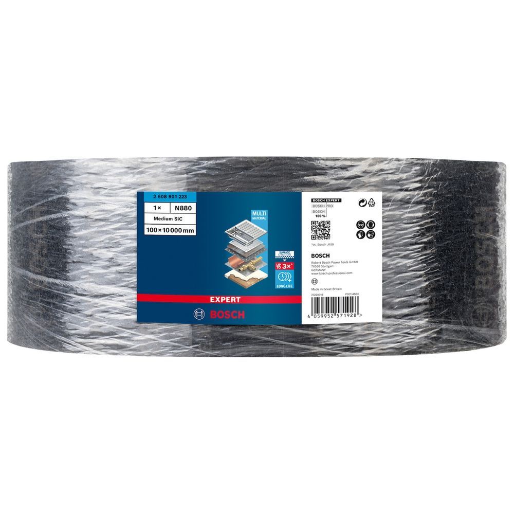 Manta Abrasiva Expert N880 com Grão Médio de Sic e Tecnologia Cross-Lay 100mmx10mt Bosch