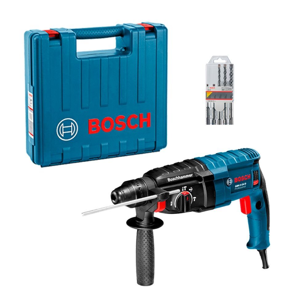 Martelete Rompedor GBH 2-24 D 820W com Sistema SDS-plus e Embreagem de Segurança Amarelo Bosch