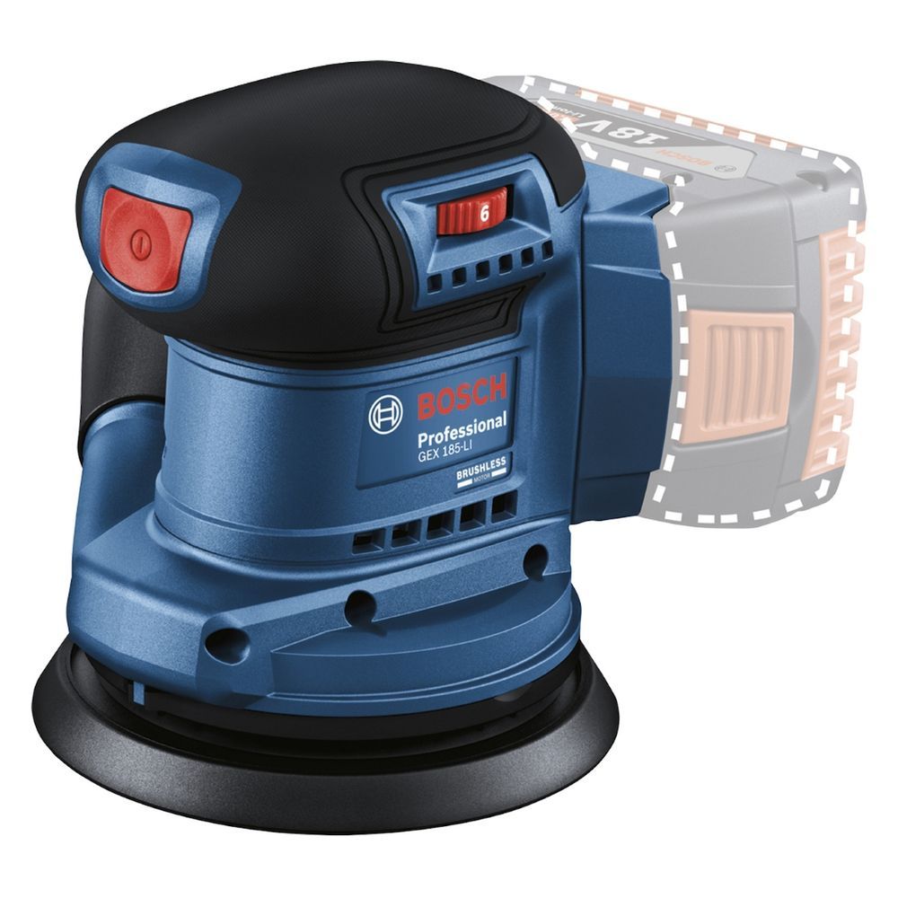Lixadeira Roto Orbital Gex 185-LI 18V com Motor Brushless e Coletor de Pó sem Fio Bivolt Bosch