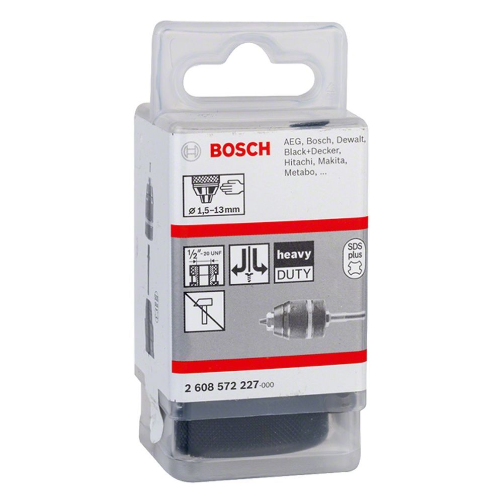 Mandril de Aperto Rápido 13mm com Adaptador SDS-Plus para Conversão de Brocas Comuns em Martelo Perfurador Bosch