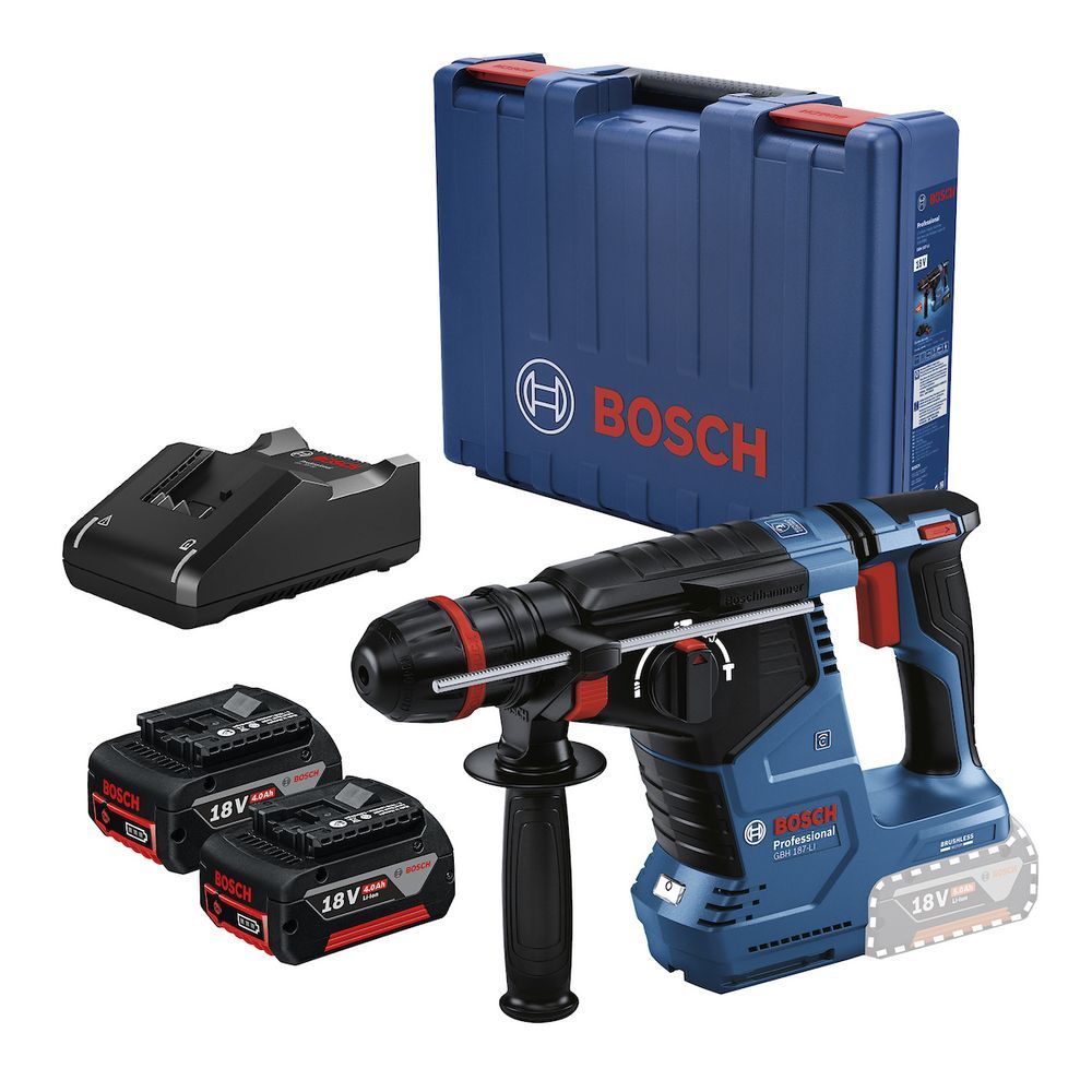 Martelete Rompedor GBH 187-LI com Motor Brushless e Tecnologia Kickback Control em Maleta com 2 Baterias 18V Bosch