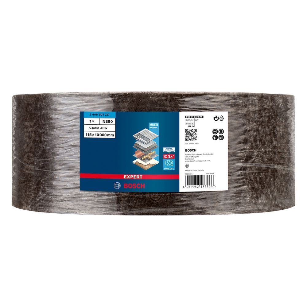 Manta Abrasiva Expert N880 115mm X 10M para Lixamento Manual com Tecnologia Surface Structure Cinza Bosch