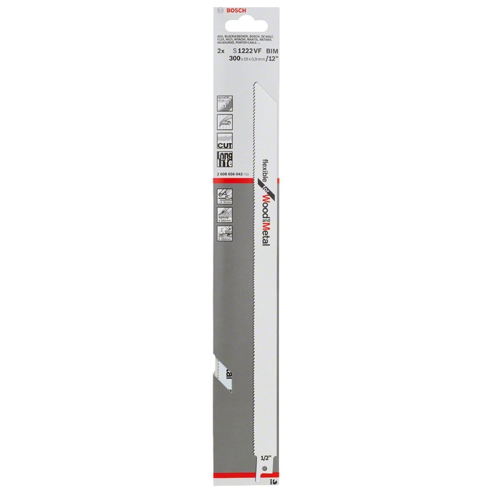 Lâmina para Serra Sabre S1222VF Flexible com Cortes Precisos em Madeira e Metal 2 Peças Bivolt Bosch