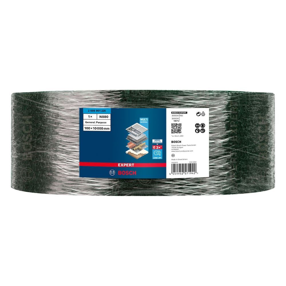 Manta Abrasiva Expert N880 100MM X 10M Multiuso com Tecnologia Bosch Surface Structure Durabilidade Até 3 Vezes Maior