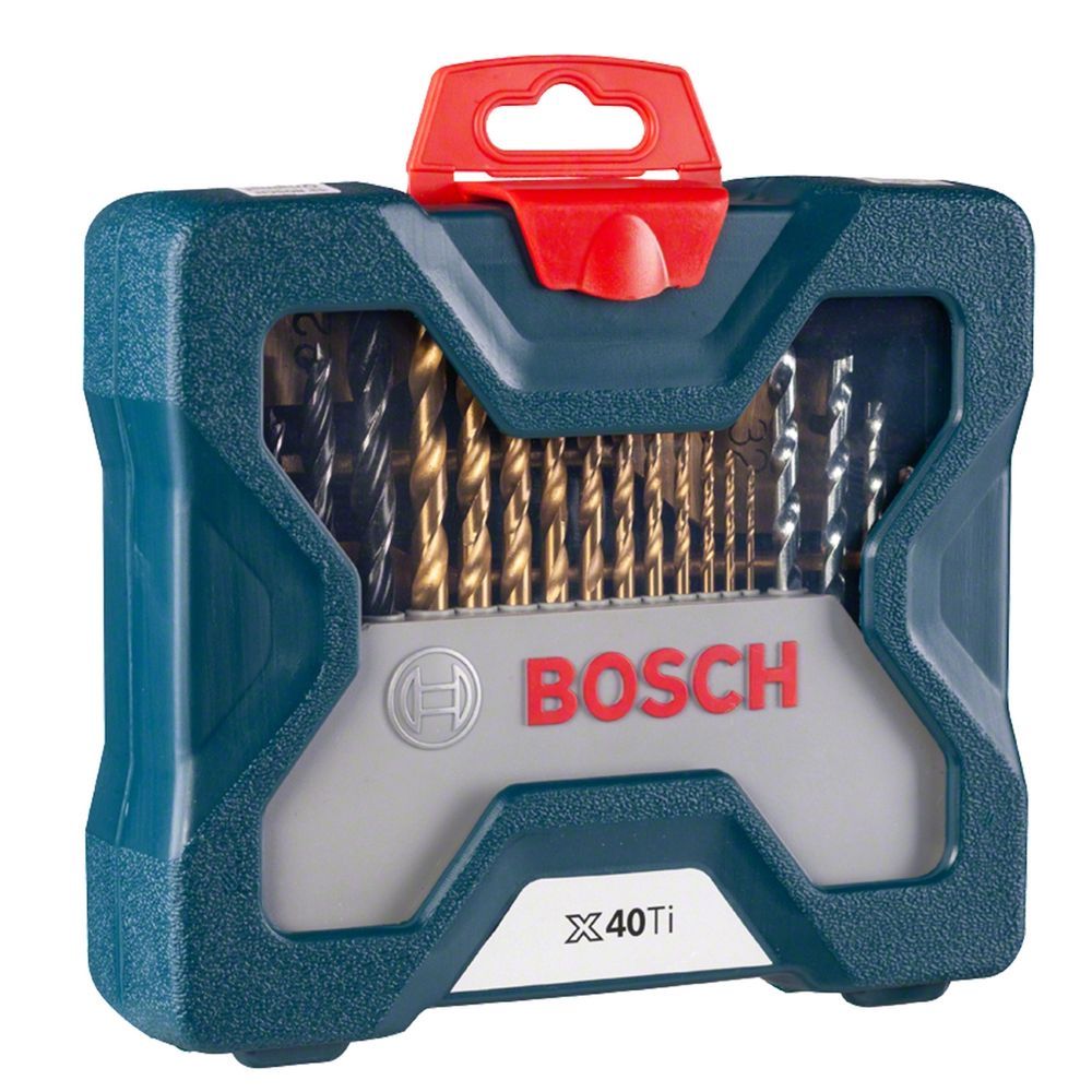 Kit de Brocas e Pontas X-line Revestimento em Titânio 40 Peças com Maleta e Acessórios Prata Bosch