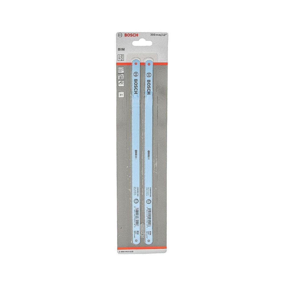Lâmina de Serra Manual Hacksaw 300mm 24 Dentes Corte Preciso em Madeira Metal e Plástico 2 Peças Prata Bosch