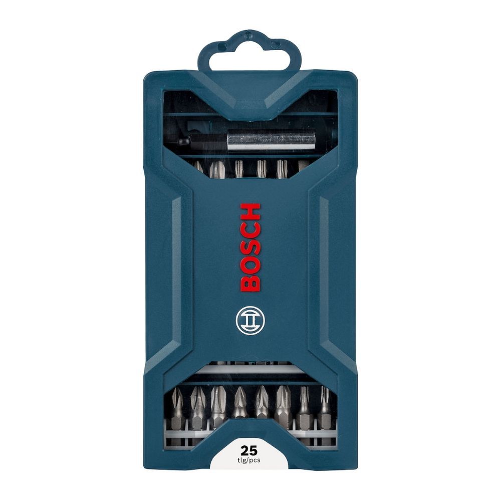 Kit de Pontas para Parafusar Mini X-line com Encaixe Hexagonal e Suporte Magnético 25 Peças Bivolt Bosch