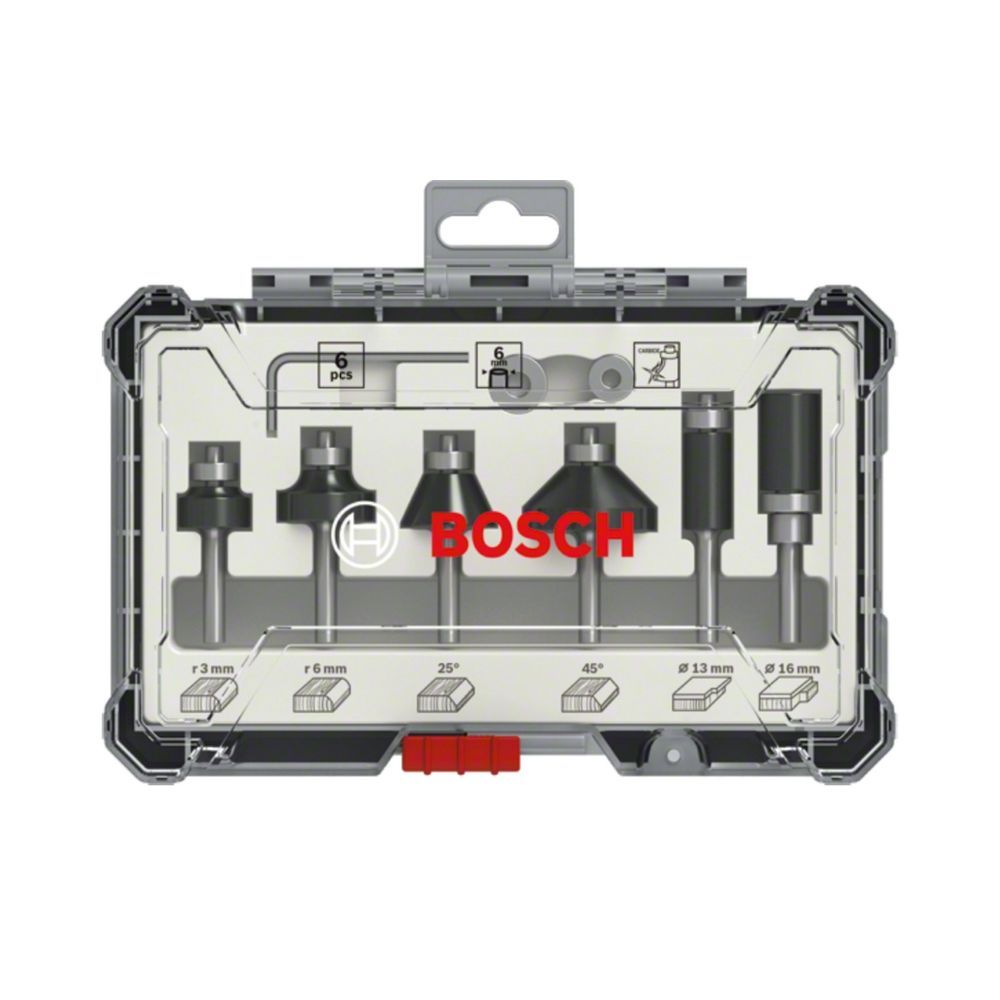Jogo de Fresas Standard com Encaixe 6MM e Gumes em Carbeto de Tungstênio Inox Bosch