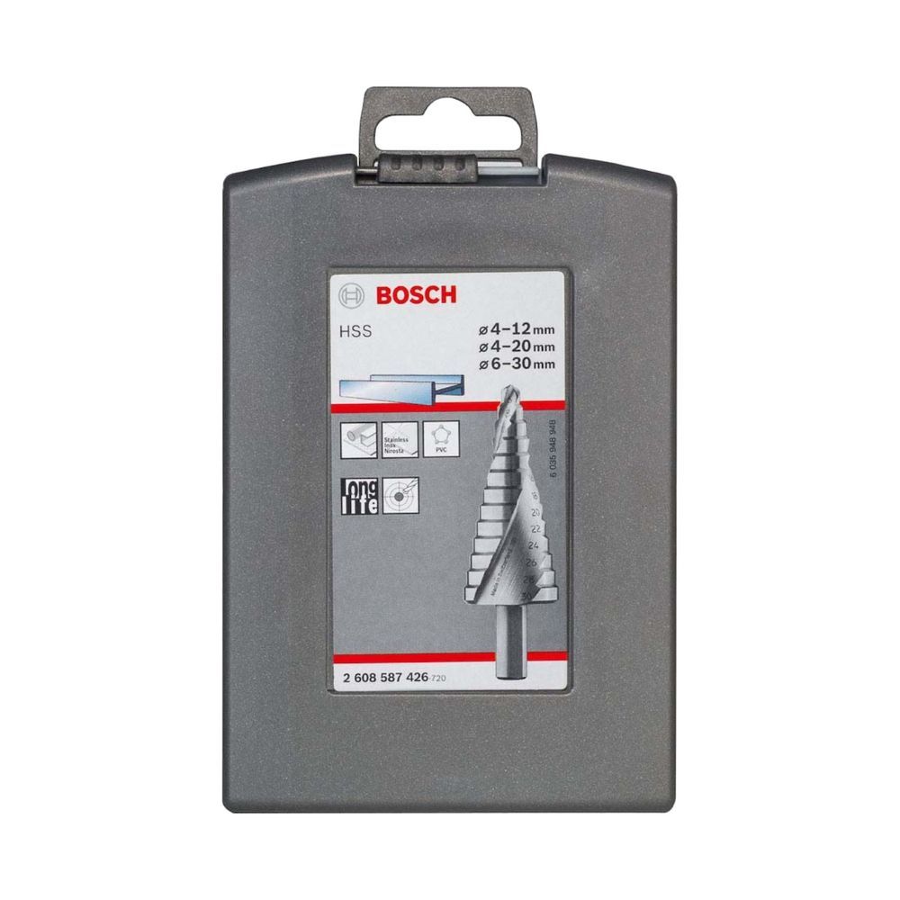Jogo de Brocas Escalonada para Metal HSS 3 Peças com Ponta Centralizadora Split Point Bivolt Bosch