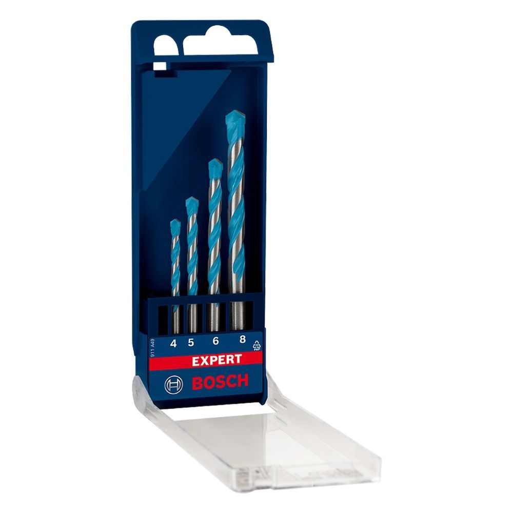 Jogo de Brocas Expert Cyl-9 Multiconstruction 4-5-6-8mm com Arestas de Corte com Diamante e Ponta Centradora Bivolt