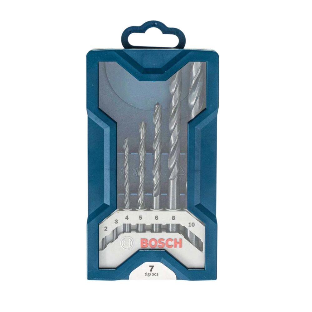 Jogo de Brocas Mini X-line para Metal 7 Peças com Diâmetros de 2 a 10mm em Aço Rápido com Estojo Organizador Bosch