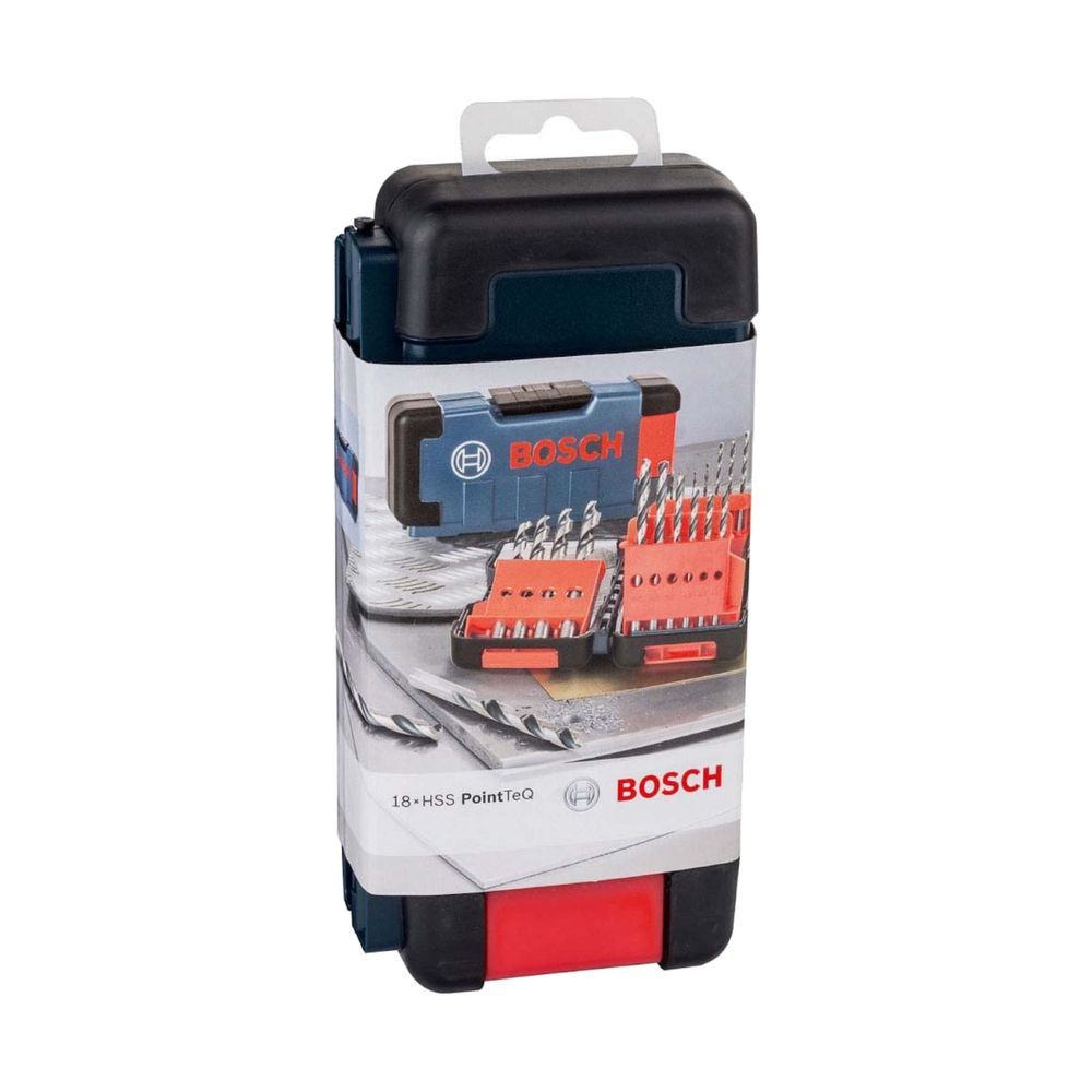 Jogo de Brocas Hss-pointteq 1-10mm 18 Peças Tecnologia Pointteq com Ponta Split Point 135 graus  Estojo Organizador Bosch