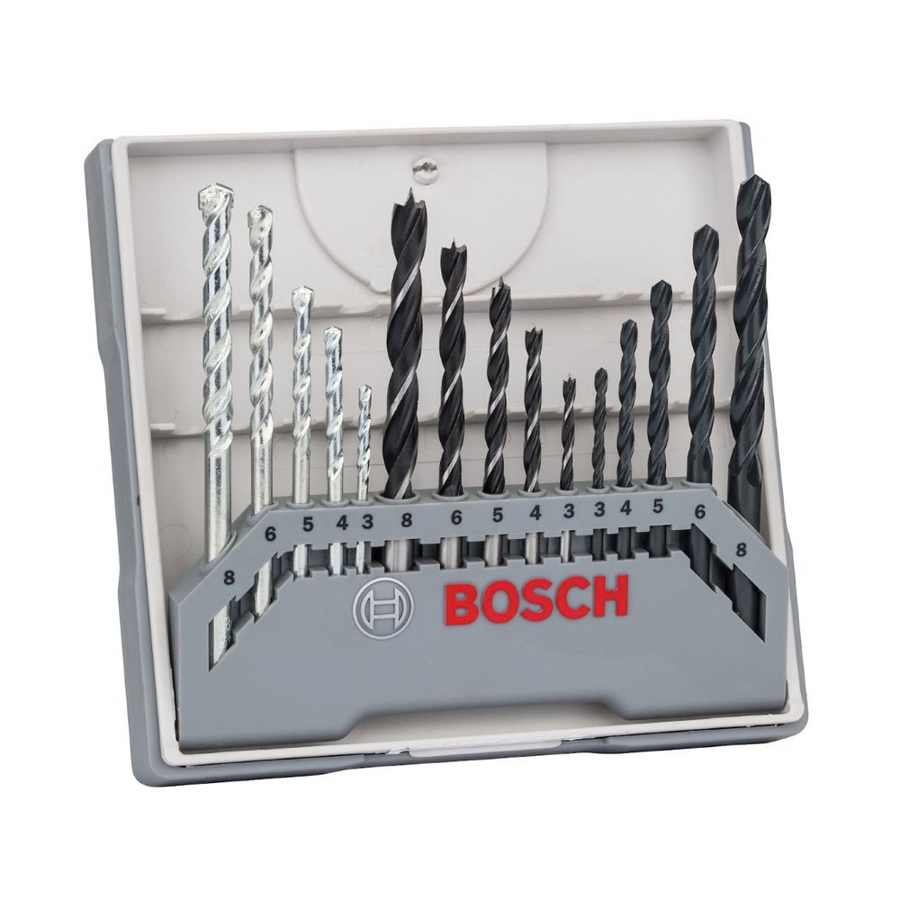 Jogo de Brocas Jogo Brocas Concreto Metal e Madeira 3-8mm 15 Peças Alta Precisão com Estojo Organizador Bosch