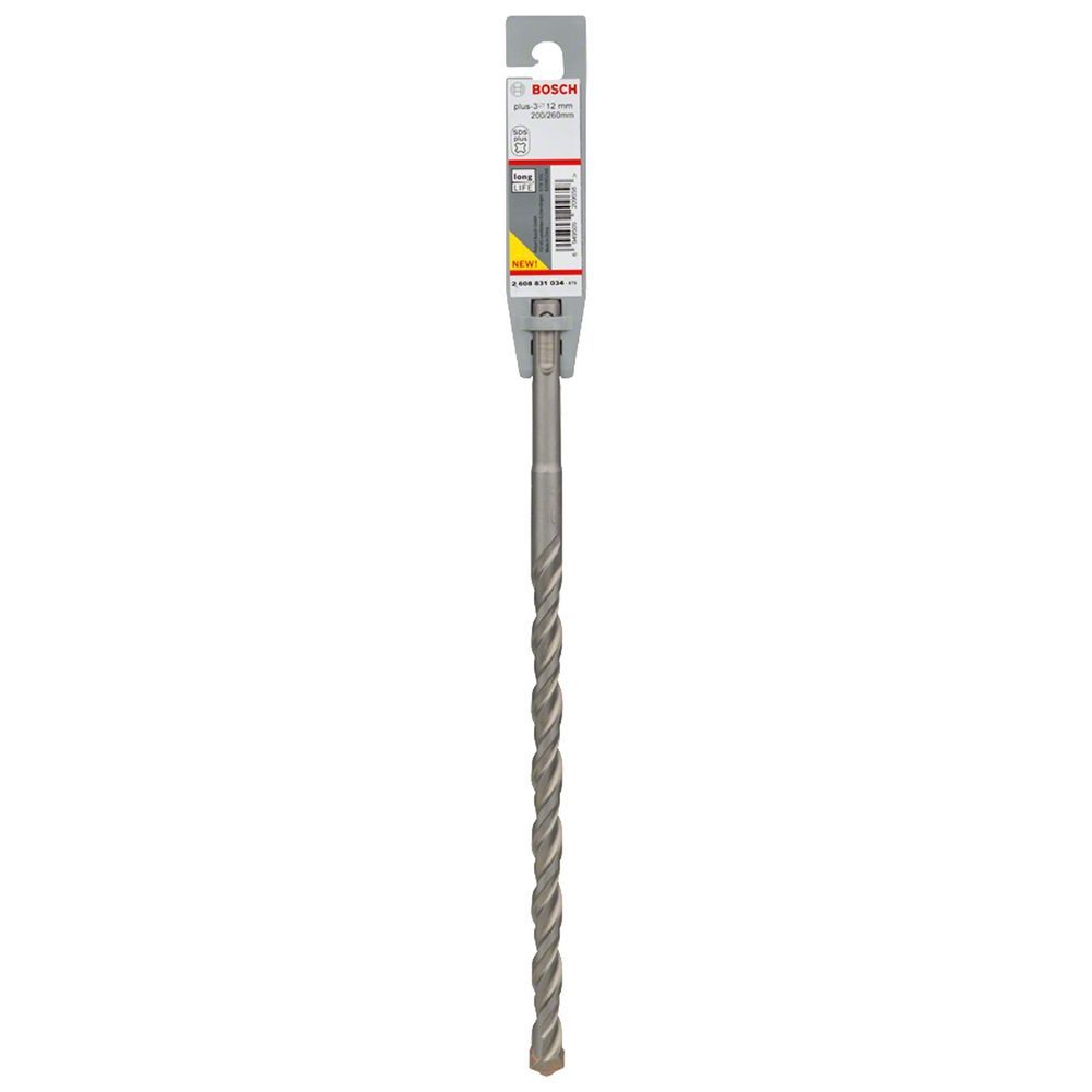Broca Sds Plus-3 para Concreto com Duas Arestas de Corte em Metal Duro 12x200x260MM Cinza Bosch