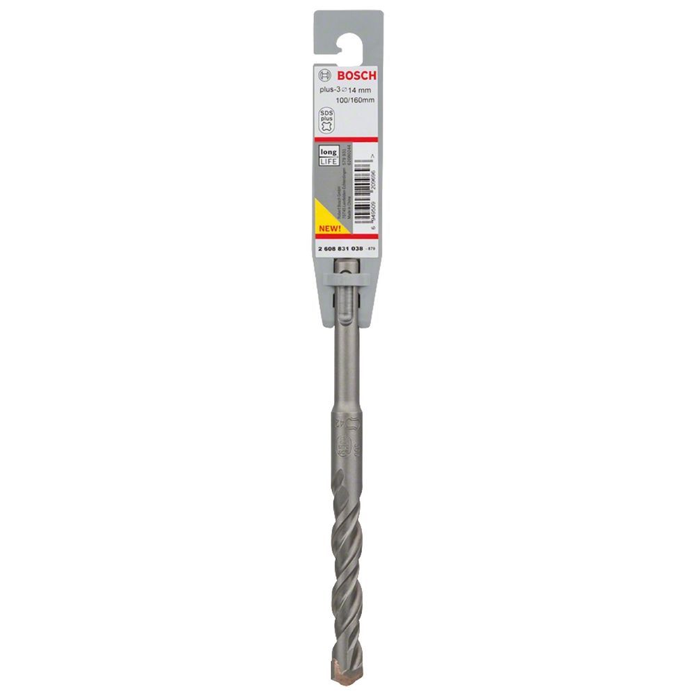 Broca Sds Plus-3 para Concreto com Design de 4 Espirais Ø14x100x160mm Prata Bosch