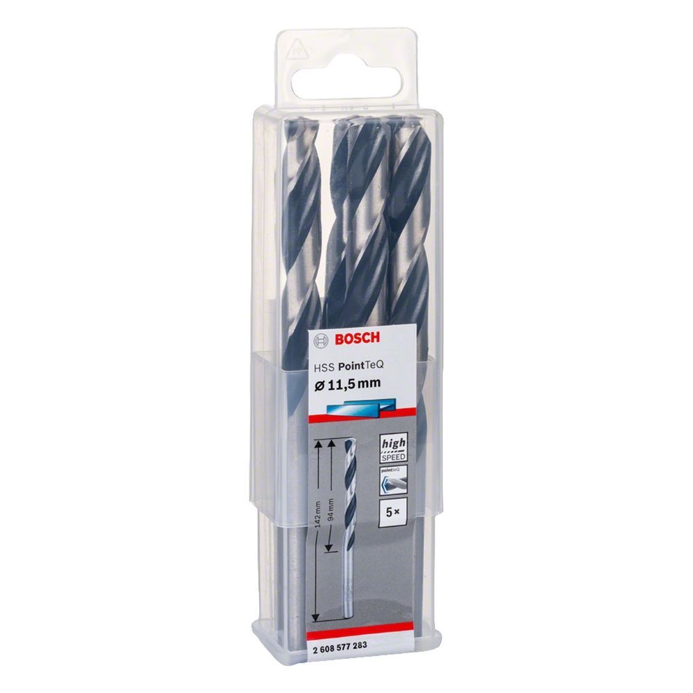 Broca para Metal Hss-pointteq com Tecnologia Split Point e Revestimento em Óxido Negro 11,5mm 5 Peças Bosch