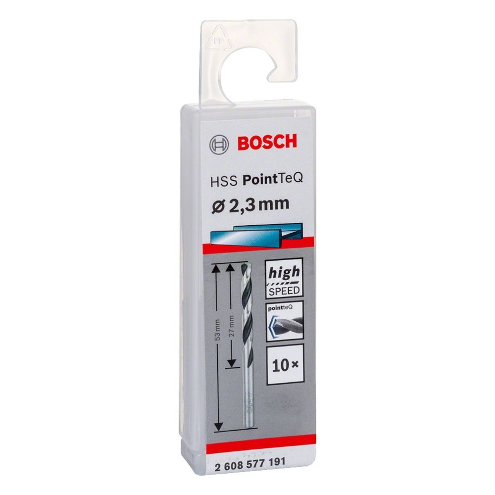 Broca para Metal Hss-pointteq com Ponta Split Point e Acabamento Óxido Negro 2,3mm 10 Peças Preto Bosch