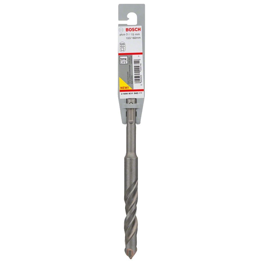 Broca SDS Plus-3 para Concreto com Duas Arestas de Corte em Carbeto de Tungstênio Cinza Bosch