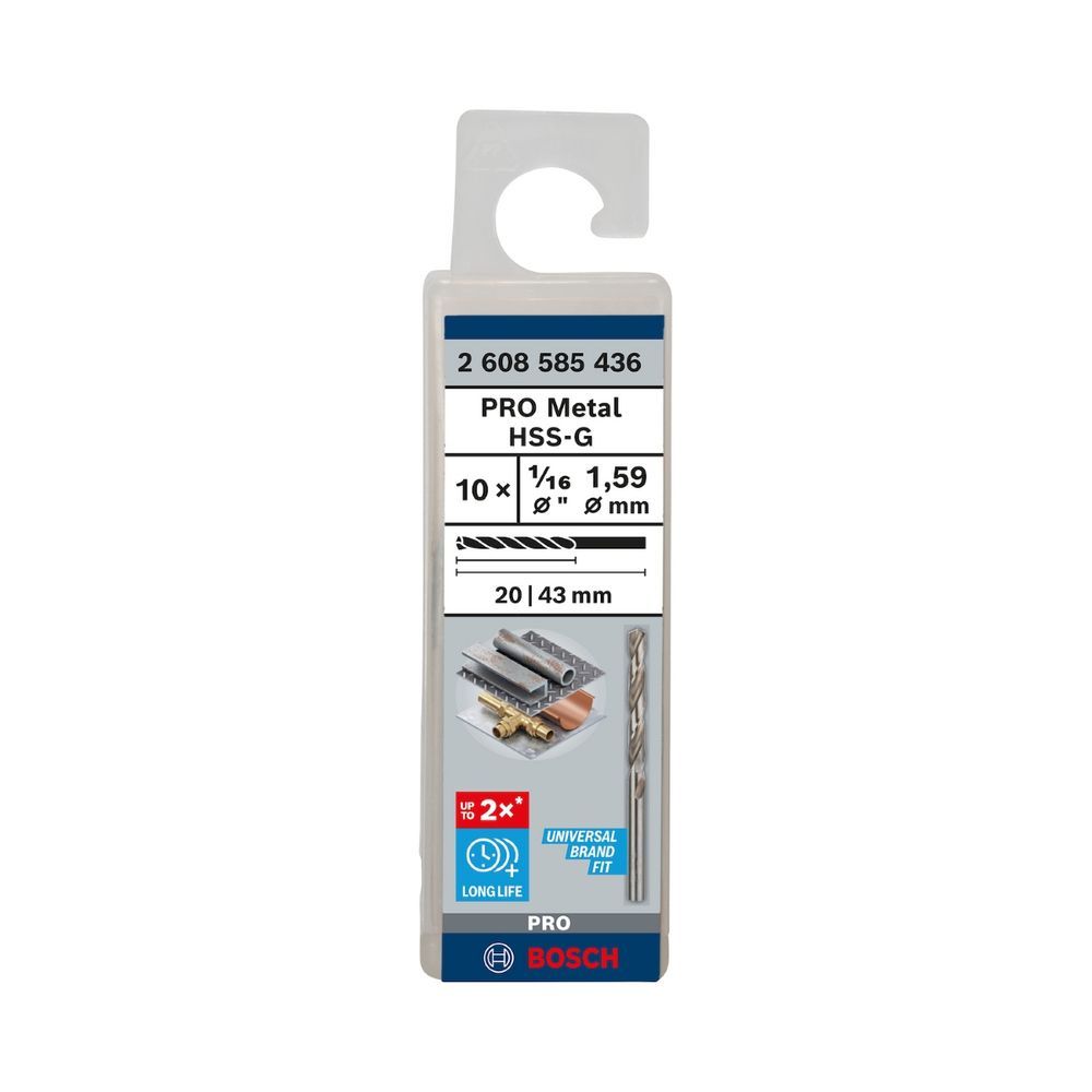 Broca para Metal Pro Metal Hss-g Alta Precisão com Ponta Split Point 1-16'' 10un Bosch