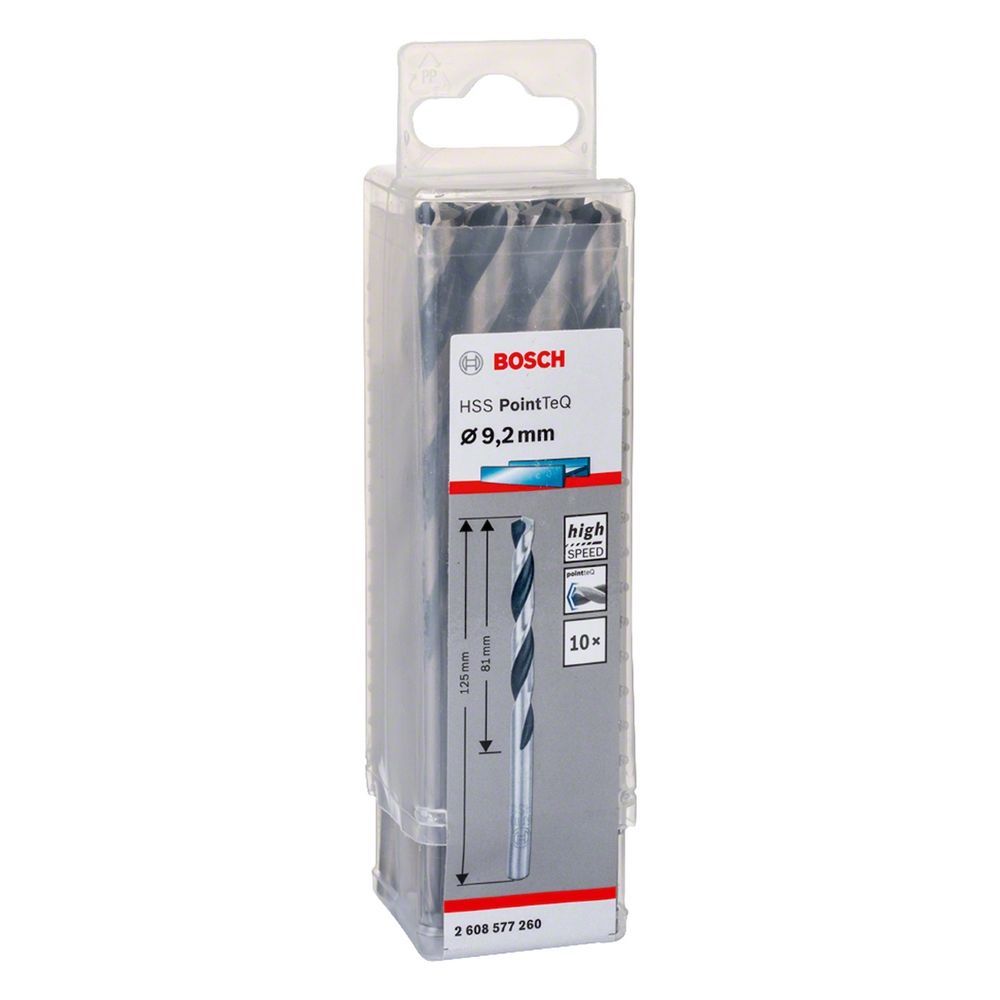 Broca para Metal Hss-pointteq com Ponta Centralizadora Split Point 9,2mm 10 Peças Preta Bosch