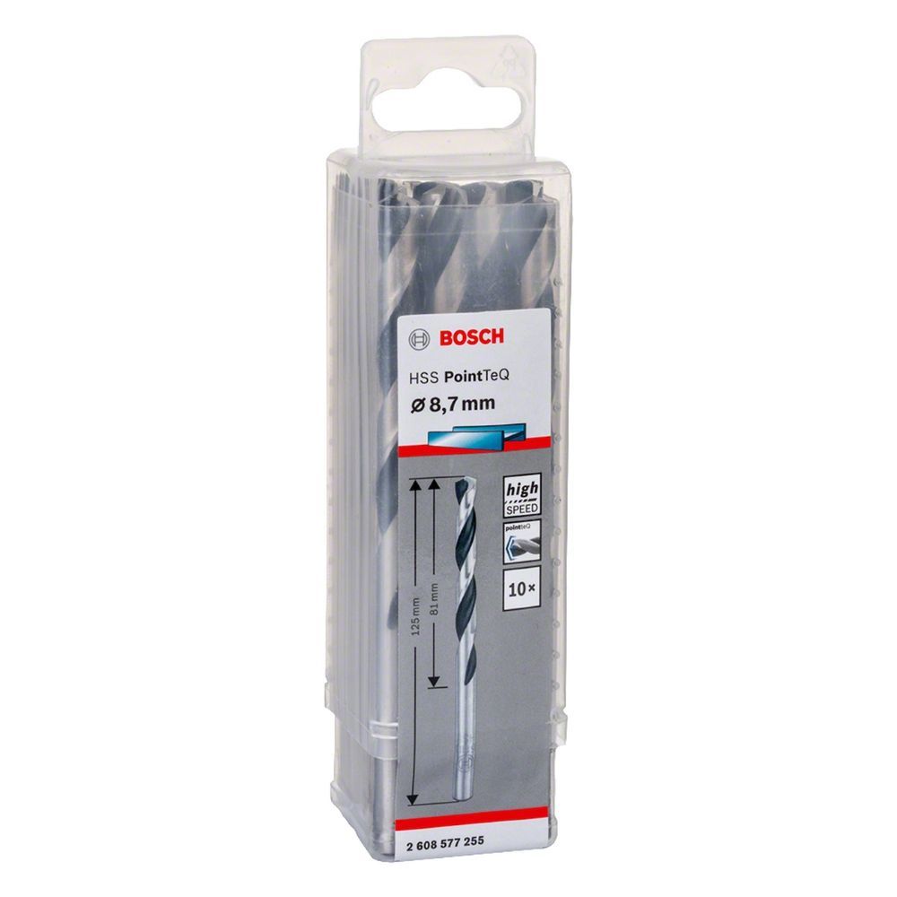Broca para Metal Hss-pointteq 8,7mm com Ponta Centralizadora Split Point 10 Peças Bivolt Bosch