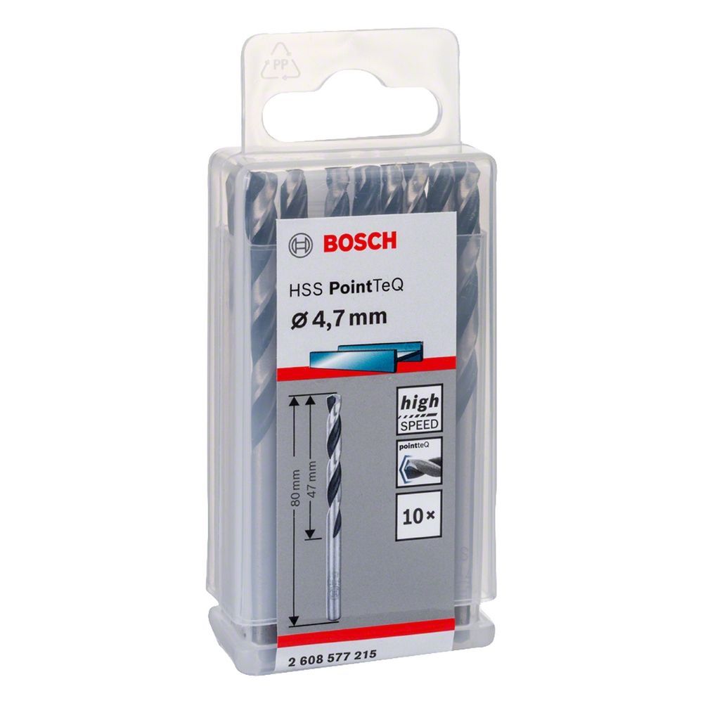Broca para Metal Hss-pointteq Alta Velocidade Split Point 4,7mm 10 Peças Preta Bosch