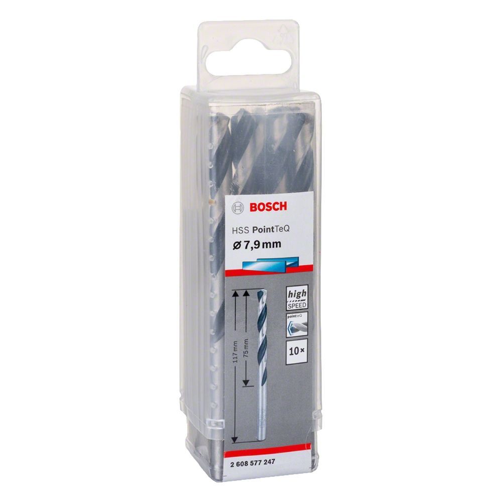 Broca para Metal Hss-pointteq com Ponta Split Point 7,9mm 10 Peças Preta Bosch