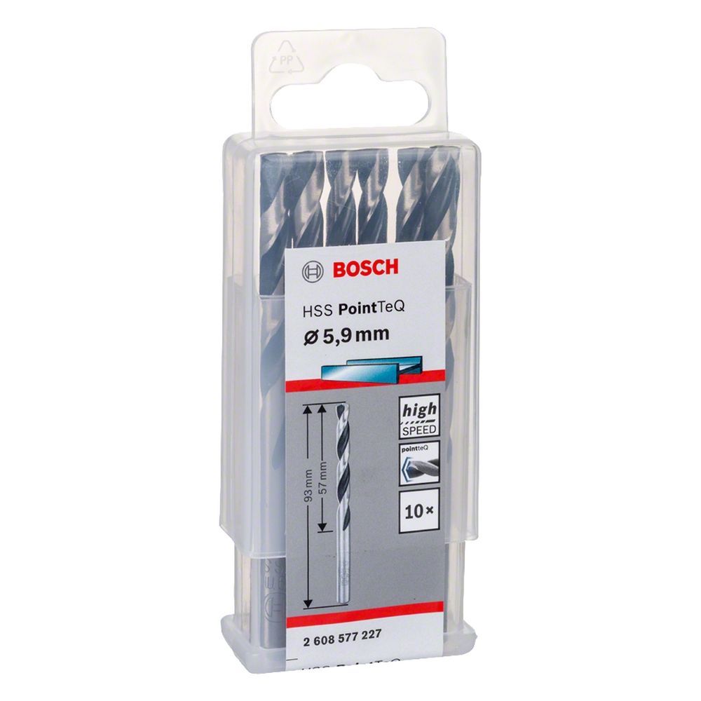 Broca para Metal Hss-pointteq 5,9mm com Ponta Split Point e Acabamento Óxido Negro 10 Peças Bosch