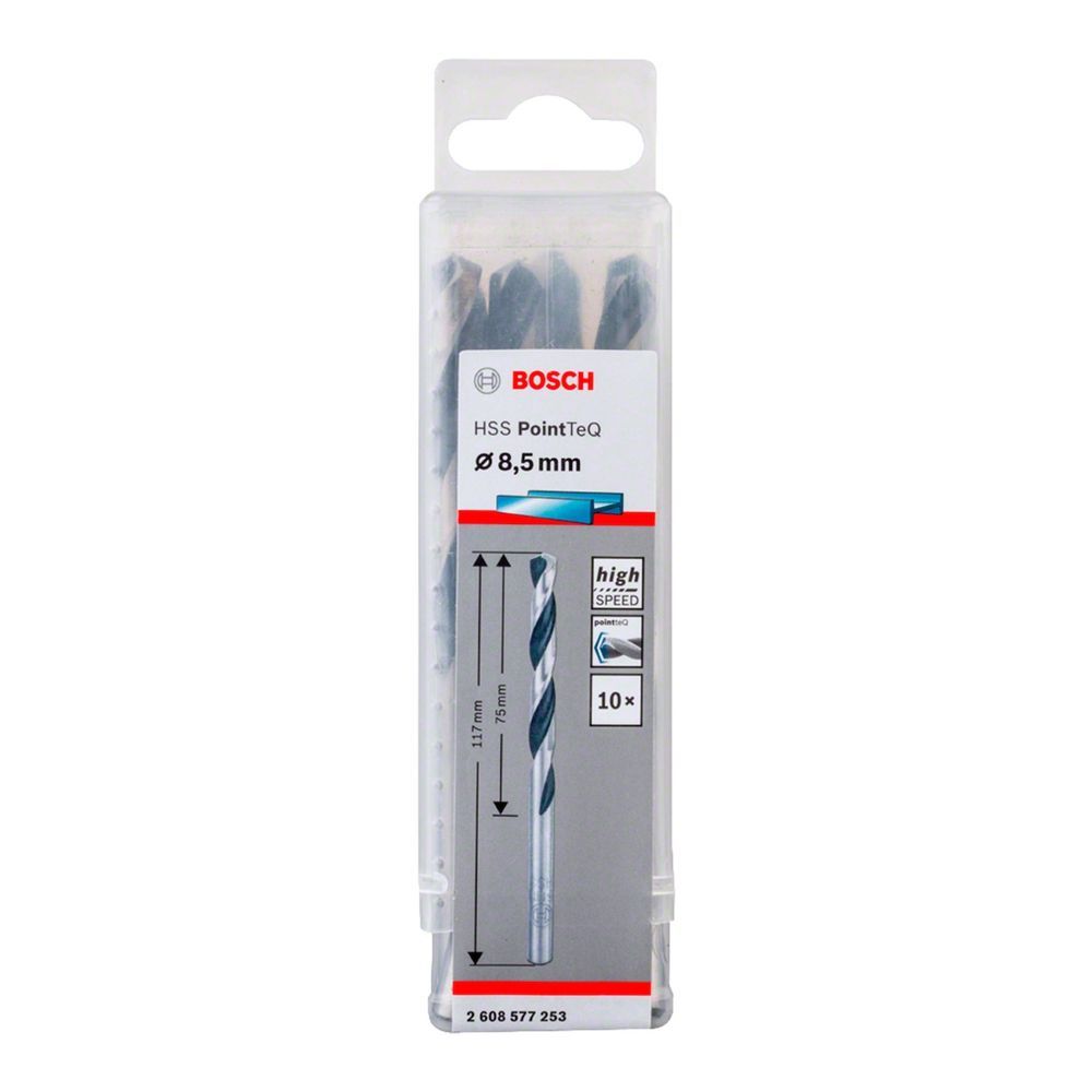 Broca para Metal Hss-pointteq com Ponta Split Point 8,5mm 10 Peças Cinza Bosch
