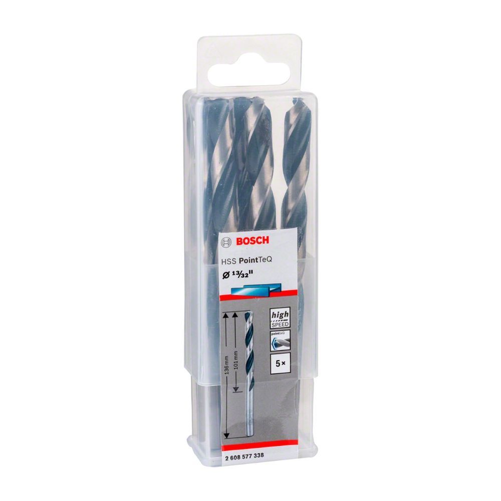 Broca para Metal Hss-pointteq com Tecnologia Pointteq e Ponta Centralizadora 13-32'' 5 Peças Preta Bosch