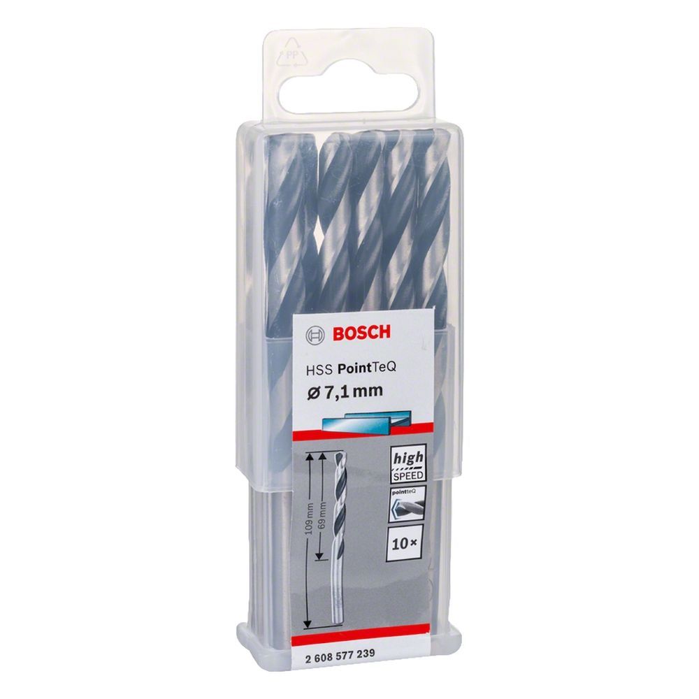 Broca para Metal Hss-pointteq 7,1mm com Ponta Split Point 10 Peças Preta Bosch