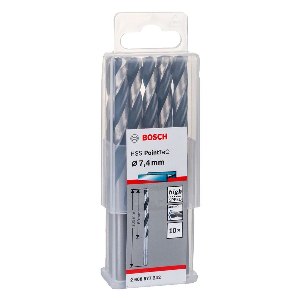 Broca para Metal Hss-pointteq 7,4mm com Ponta Split Point 10 Peças Preto Bosch