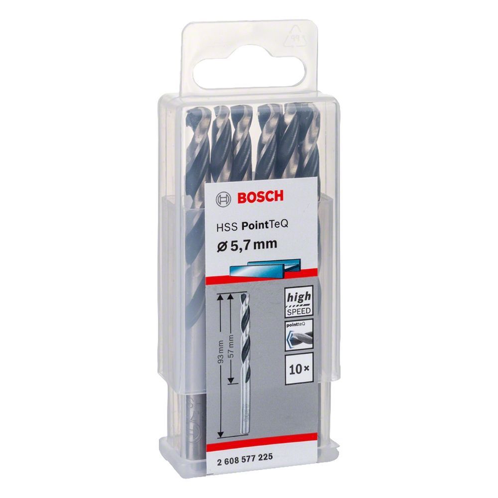 Broca para Metal Hss-pointteq 5,7mm com Ponta Split Point 135 graus  e Revestimento Óxido Negro Cinza Bosch