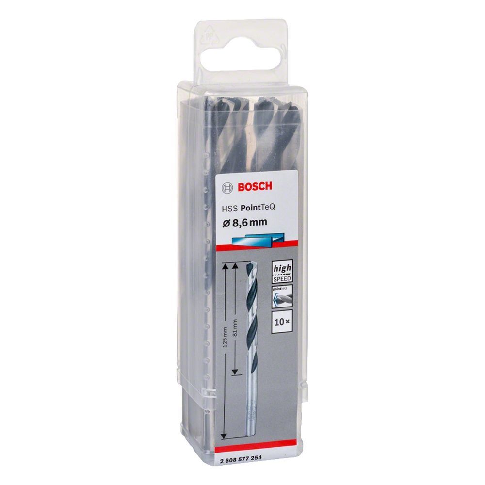 Broca para Metal Hss-pointteq 8,6mm com Tecnologia Split Point Preto Bosch